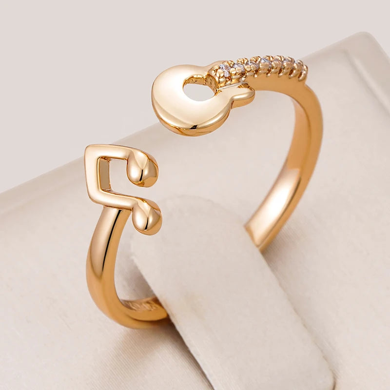 Major Flare Guitar Shape Party Ring - Fashion Jewellery Made With 585 Rose Gold Colour Major Flare Guitar Shape Party Ring - Fashion Jewellery Made With 585 Rose Gold Colour
